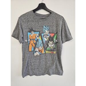 Dragon Ball Super Shirt‎ Mens Medium Gray Goku Vegeta Anime Graphic T-Shirt